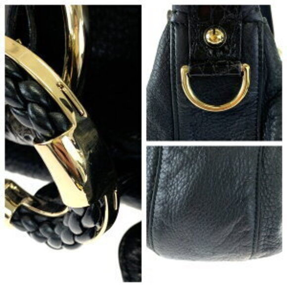 Gucci Wave Hobo shoulder black Crocodile bag GG leather New main image 4